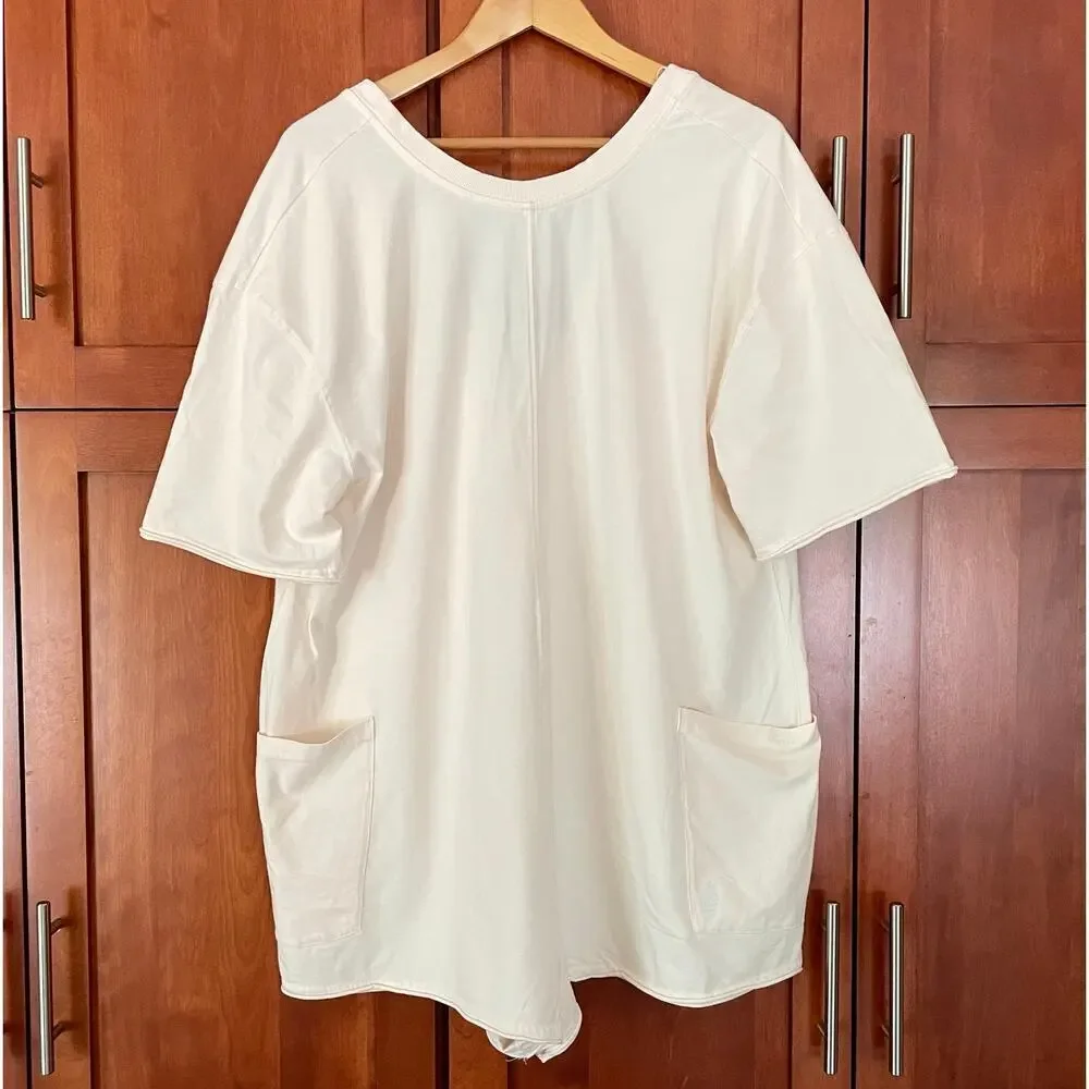 Free People Movement Hot Shot Tee Romper Clay Cream Size Medium